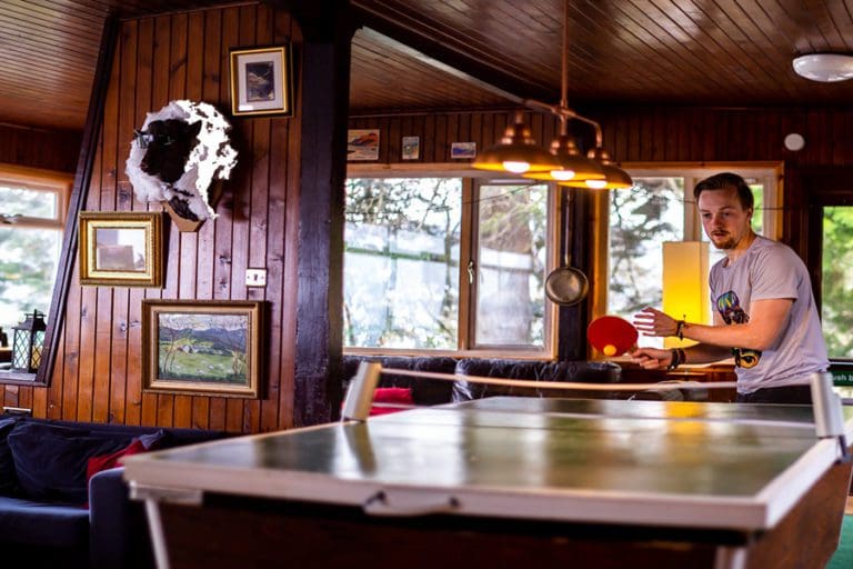 Ping Pong table at Lochside hostel